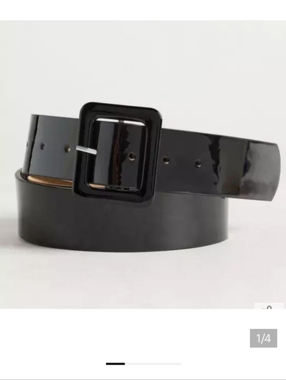 🆕️ 2X BLACK PATENT SQUARE BUCKLE BELT